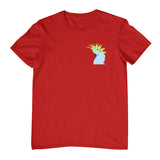 White Cockatoo Head Left Chest Childrens T-Shirt (Dark Red)