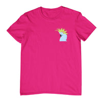 White Cockatoo Head Left Chest Childrens T-Shirt (Hot Pink)