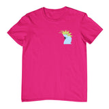 White Cockatoo Head Left Chest Childrens T-Shirt (Hot Pink)