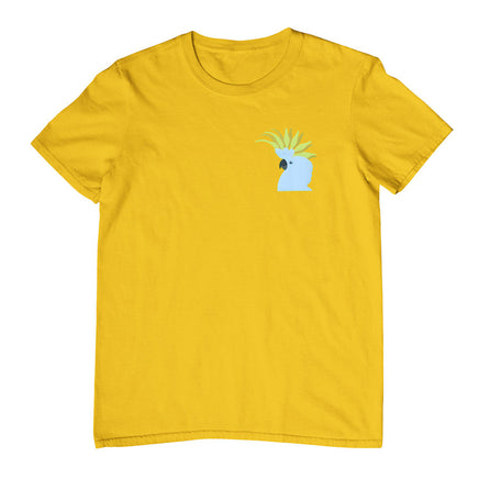 White Cockatoo Head Left Chest Childrens T-Shirt (Yellow Gold)