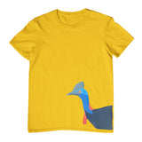 Cassowary Head Side Print Childrens T-Shirt (Yellow Gold)