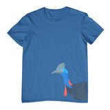 Cassowary Head Side Print Childrens T-Shirt (Indigo)
