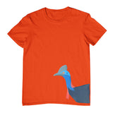 Cassowary Head Side Print Childrens T-Shirt (Orange)