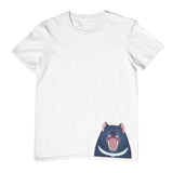 Tasmanian Devil Hem Print Childrens T-Shirt (White)