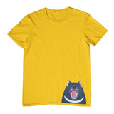 Tasmanian Devil Hem Print Childrens T-Shirt (Yellow Gold)