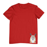 Numbat Face Hem Print Childrens T-Shirt (Dark Red)