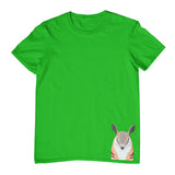 Numbat Face Hem Print Childrens T-Shirt (Emerald Green)