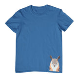 Numbat Face Hem Print Childrens T-Shirt (Indigo)