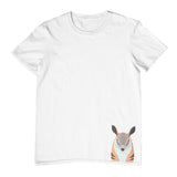 Numbat Face Hem Print Childrens T-Shirt (White)