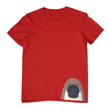 Platypus Head Hem Print Childrens T-Shirt (Dark Red)