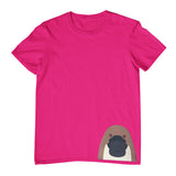 Platypus Head Hem Print Childrens T-Shirt (Hot Pink)