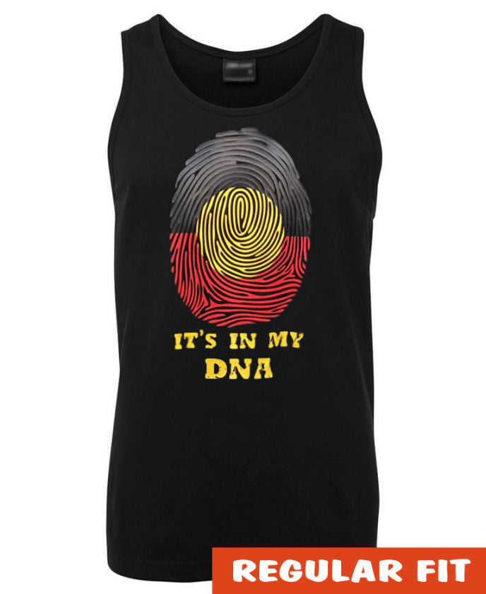 Aboriginal Flag It's In My DNA Mens Singlet (Black)