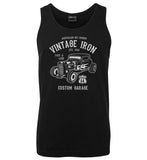 Vintage Iron Hot Rod Mens Singlet (Black)