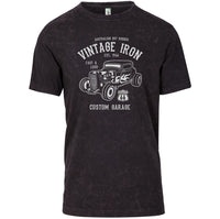 Vintage Iron Australian Hot Rod Adults T-Shirt (Black Stonewash)
