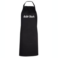 Avalon Beach White Text Logo Apron (Black, 86x93cm)