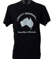 Australian Convict Descendant T-Shirt (Grey Print, Adult Sizes)