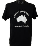 Australian Convict Descendant T-Shirt (White Print, Adult Sizes)