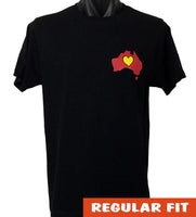 Aboriginal Heart Map Logo Adults T-Shirt (Black)