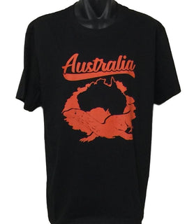 Australia Goanna T-Shirt (Black, Adult Sizes)