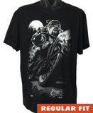Bulldog Biker Adults T-Shirt (Black)