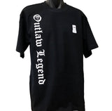 Outlaw Legend Olde Text Side Print T-Shirt (Black)