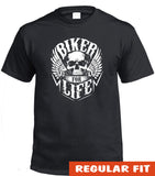 Biker For Life Adults Skull T-Shirt (Black)