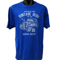 Vintage Iron Hot Rod T-Shirt (Royal Blue)