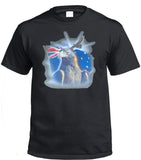 Wedge Tailed Eagle & Australian Flag Adults T-Shirt (Black)
