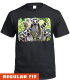 Lemur Selfie Adults T-Shirt (Black)