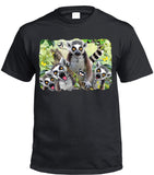Lemur Selfie Adults T-Shirt (Black)