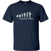 Evolution of Man Fishing Adults T-Shirt (Navy)