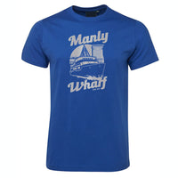 Manly Wharf Ferries Shortsleeve T-Shirt (Royal Blue, Silver Print)