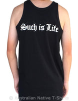 Such is Life Old Text Back Print Mens Singlet