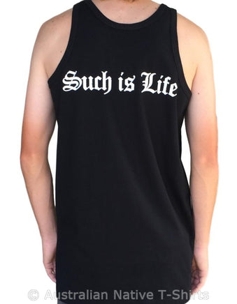 Such is Life Old Text Back Print Mens Singlet