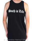 Such is Life Old Text Back Print Mens Singlet