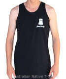 Ned Kelly Helmet Logo Front Print Mens Singlet