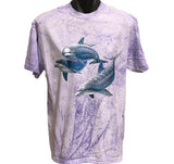 Three Dolphins Colour Blast T-Shirt (Amethyst Colour)