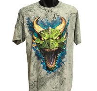 Green Dragon Head Colour Blast T-Shirt (Fern Colour)