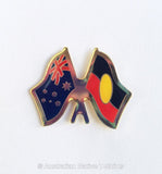 Aboriginal & Australian Flag Badge Hat Pin