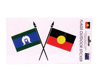 Aboriginal Flag & Torres Strait Flags Crossed Formation Sticker