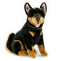 Black & Tan Kelpie Dog Soft Plush Toy in Sitting Pose (34cm High)