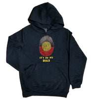 Aboriginal Flag In My DNA Kids Size Hoodie (Black)