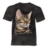 Striped Cat Portrait Childrens T-Shirt