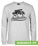 Australia Downunder Uluru Adults Longsleeve T-Shirt (Snow Marle)