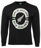 Sons of Aotearoa Silver Fern Longsleeve T-Shirt (Black)