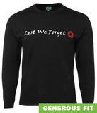 Lest We Forget (Red Poppy) Longsleeve T-Shirt (Black)