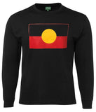 Aboriginal Flag Longsleeve T-Shirt (True Colour, Black)