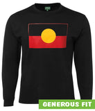 Aboriginal Flag Longsleeve T-Shirt (True Colour, Black)