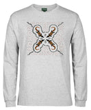 Crocodile Hunt Longsleeve T-Shirt by Shannon Shaw (Snow Marle)