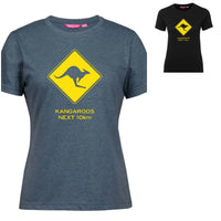 Kangaroos Next 10km Road Sign Ladies T-Shirt (Various Colours)